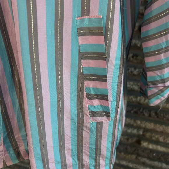 Mrs. America of California Vintage 50s 60s Striped Maternity Top Metal Zipper - Picture 5 of 7